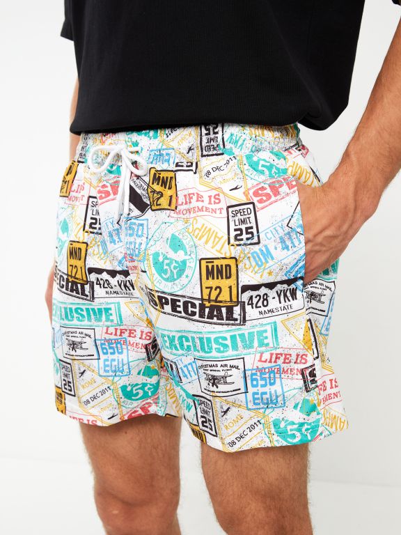 Short Pattern Men's Swimwear