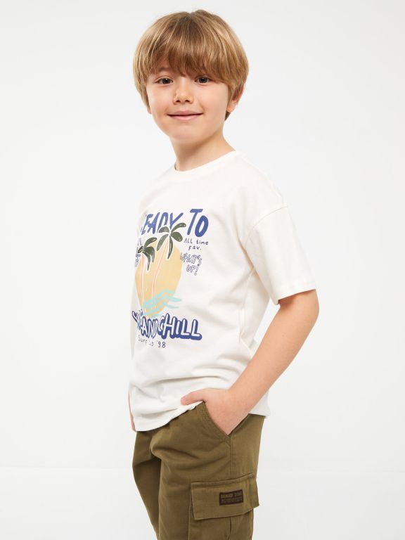 Comfortable Fit Crew Neck Printed Boys T-Shirt