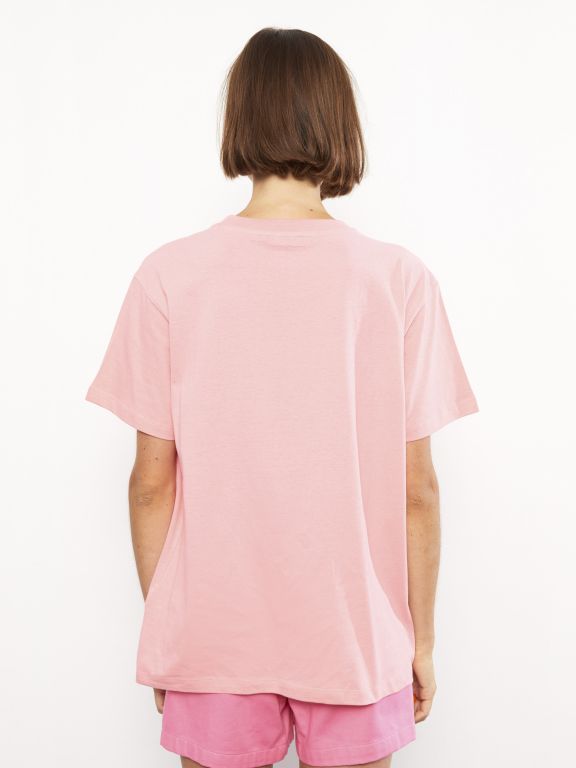 Crew Neck Printed Short Sleeve Cotton Women's T-shirt