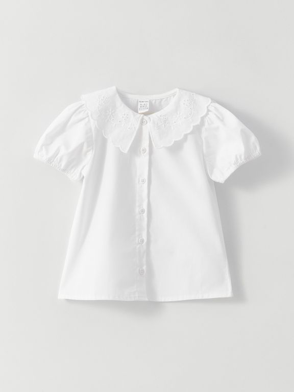 Baby Collar Short Sleeve Baby Girl Shirt