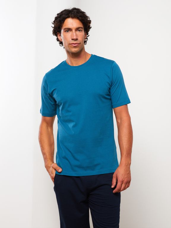 Crew Neck Short Sleeve Combed Cotton Men's T-shirt