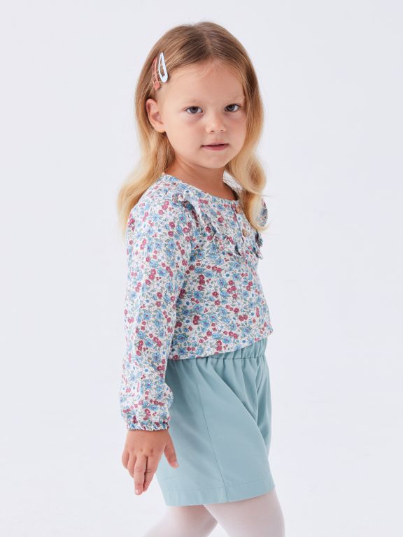 Crew Neck Long Sleeve Printed Baby Girl 3-Piece Set