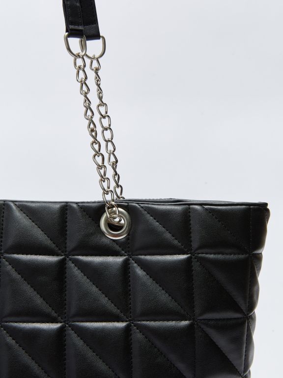 Leather Look Quilted Detailed Women's Shoulder Bag