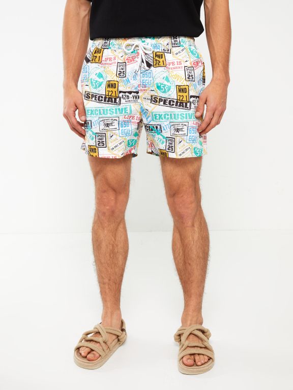 Short Pattern Men's Swimwear