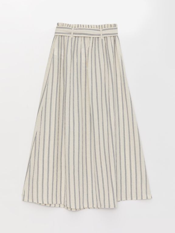 Elastic Waist Striped Women Skirt