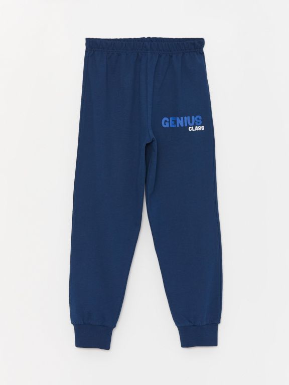 Hooded Printed Long Sleeve Boys Pajamas Set