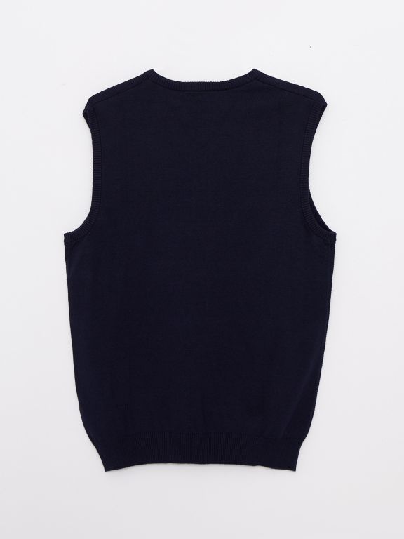 Standard Fit V Neck Men's Tricot Sweater