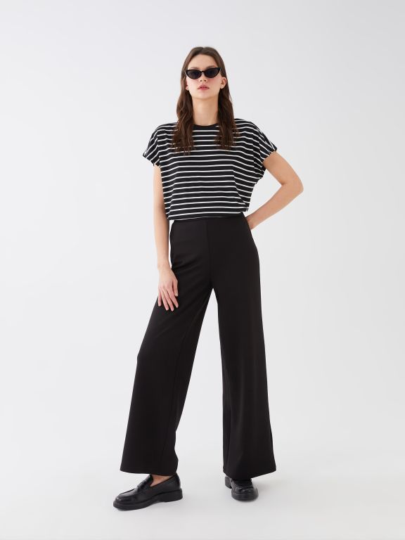 Elastic Waist Regular Bell-Bottoms Women's Trousers