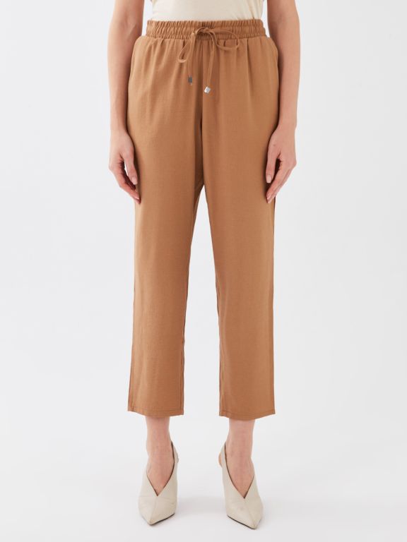 Carrot Cut Women Pants With Elastic Waist