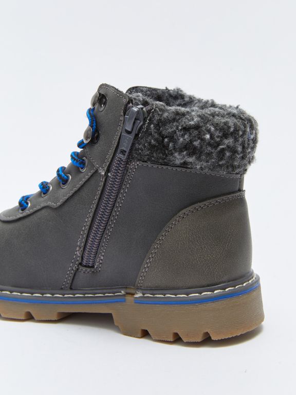 Lace-Up and Zipper Boys Boots