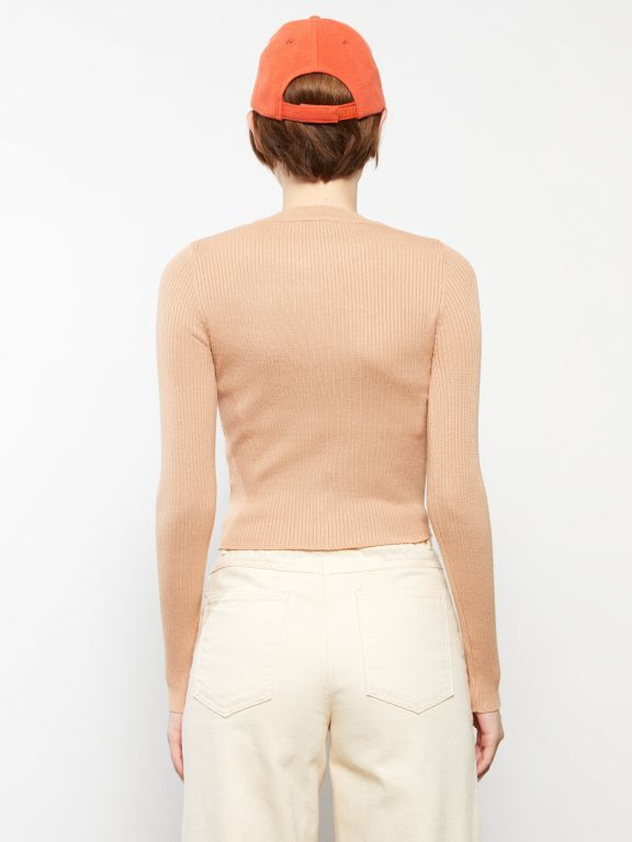 Crew Neck Regular Long Sleeve Women's Tricot Sweater