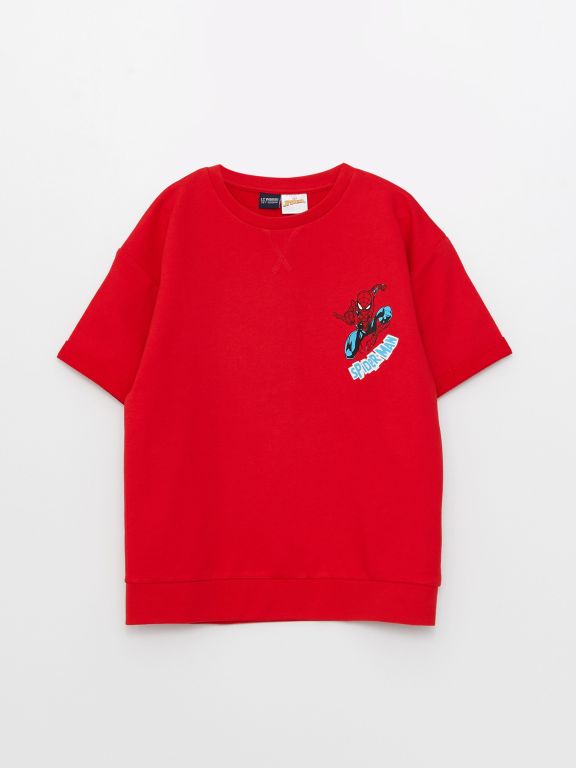 Comfortable Fit Crew Neck Spiderman Printed Boys T-Shirt