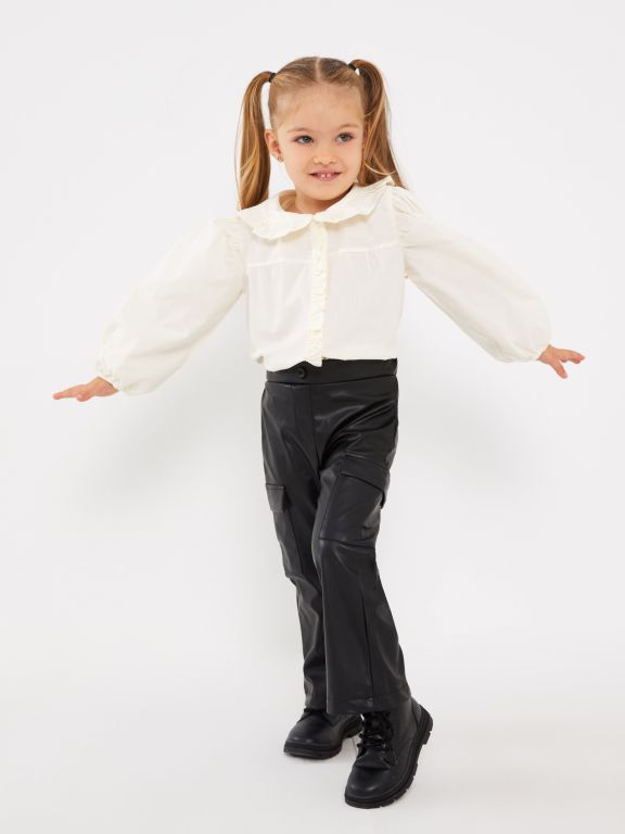Bebe Collar Basic Baby Girl Shirt