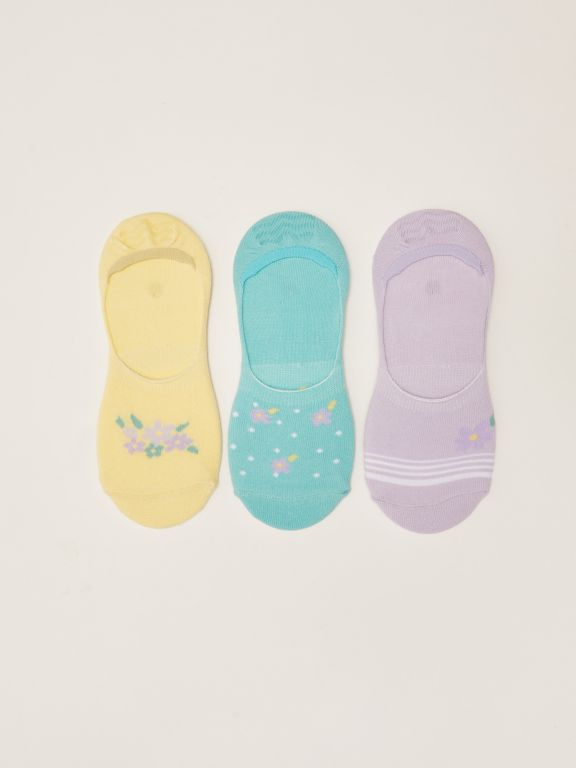 Patterned Women's No-show Socks 3-Pack