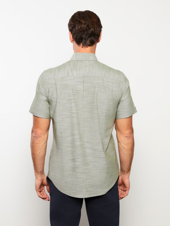 Regular Fit Short Sleeve Poplin Men's Shirt