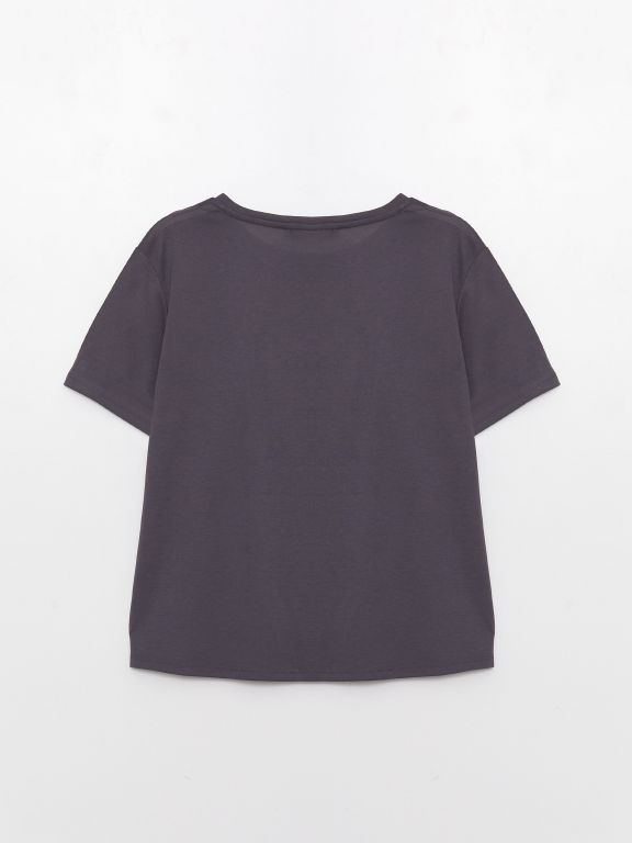 Women's Crew Neck Printed Short Sleeve T-Shirt