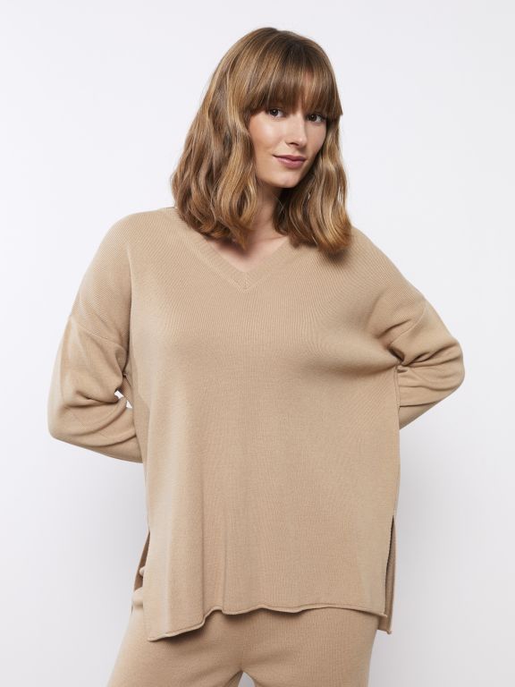 V Neck Regular Long Sleeve Women's Tricot Sweater