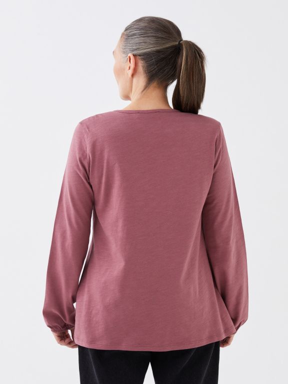 Tie Neck Embroidered Long Sleeve Women's Blouse