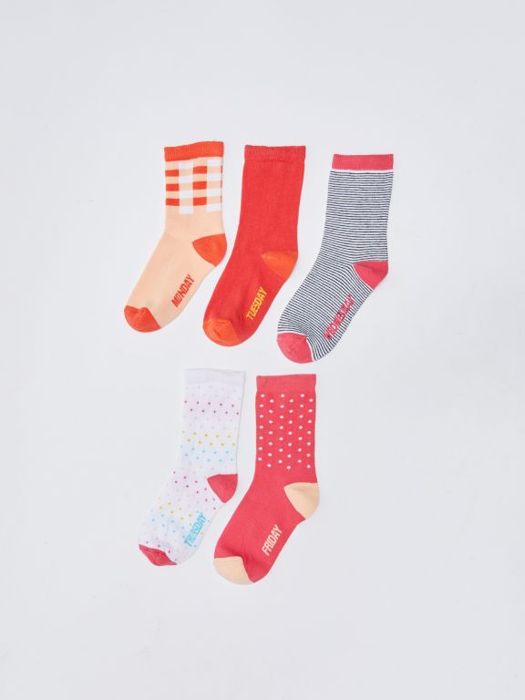 Patterned Girl Socket Socks 5-Pack