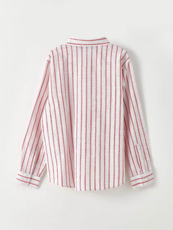 Striped Long Sleeve Cotton Boy's Shirt