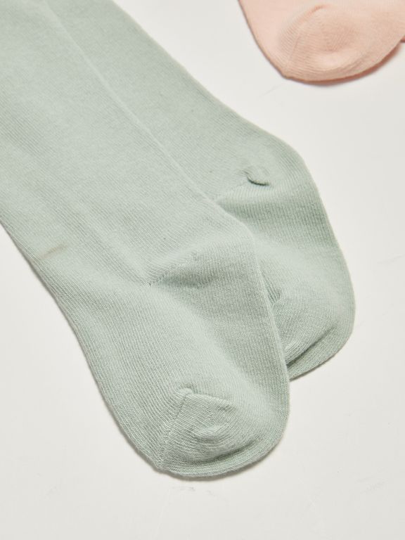 Elastic Waist Basic Baby Girl Pantyhose 2-Pack
