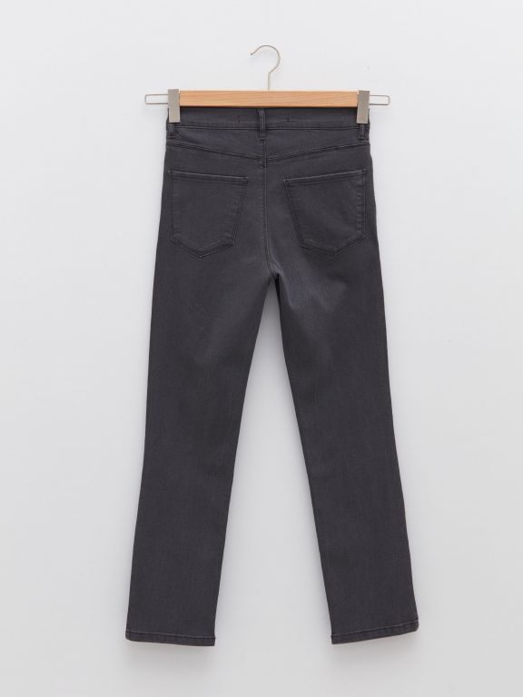 Skinny Fit Regular Pocket Detailed Women's Denim Trousers