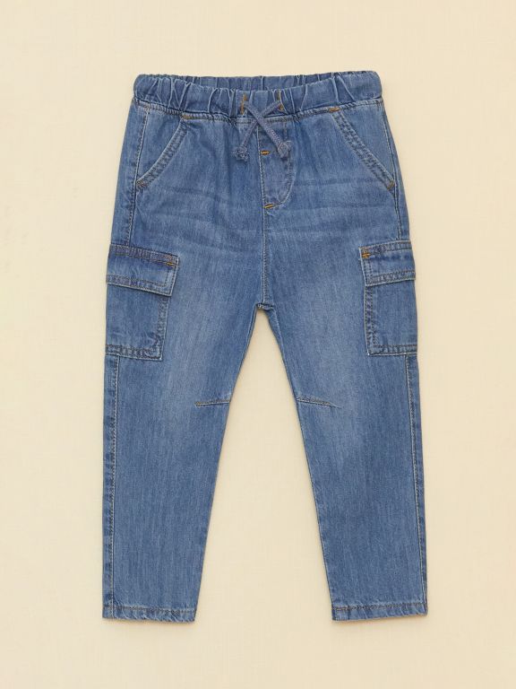 Elastic Waist Basic Baby Boy Denim Trousers