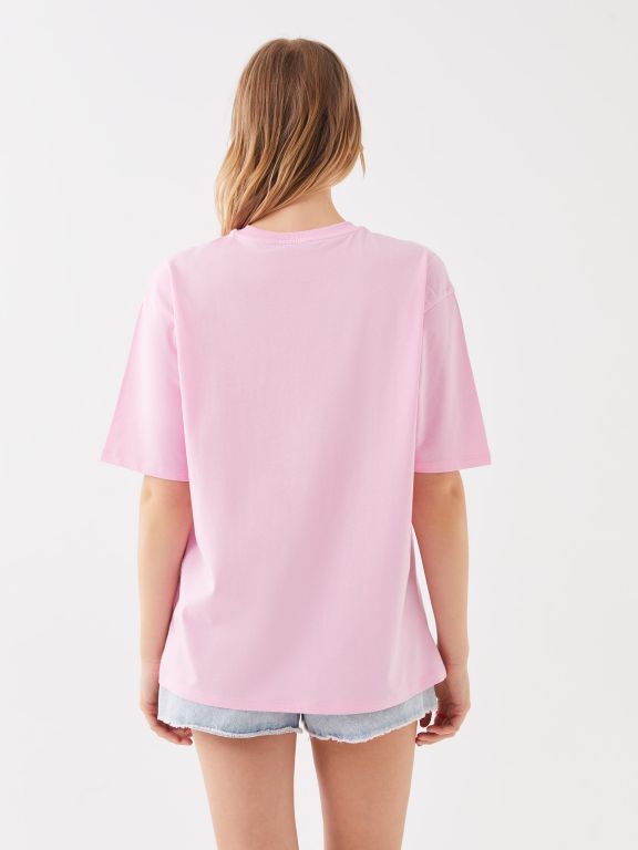 Crew Neck Printed Short Sleeve Oversized T-Shirt