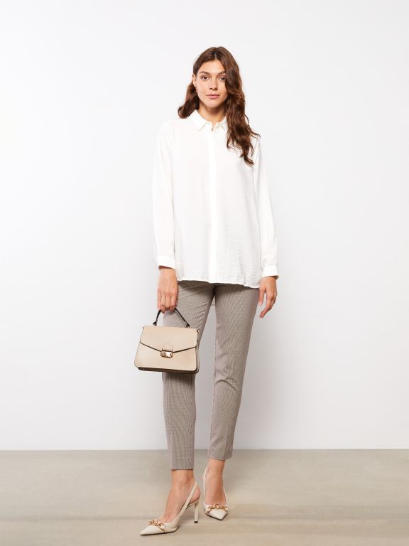 Buttoned Regular Long Sleeve Women's Shirt
