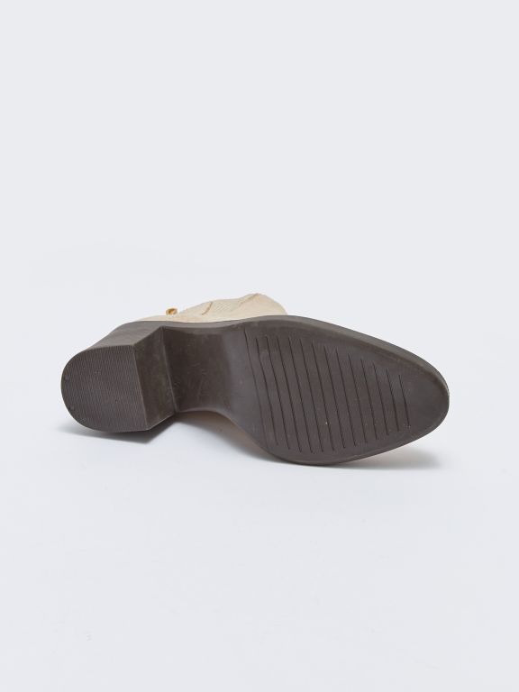 Women's Leather Look Heeled Boots.