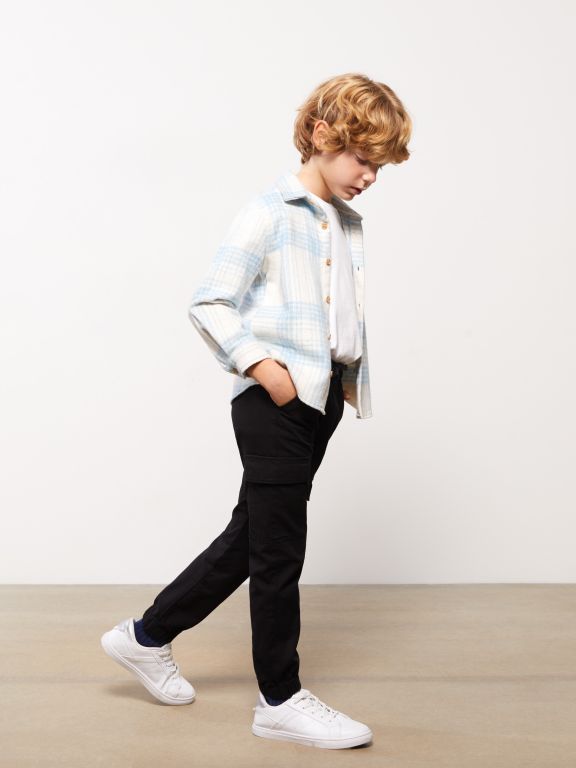 Elastic Waist Boy Cargo Trousers