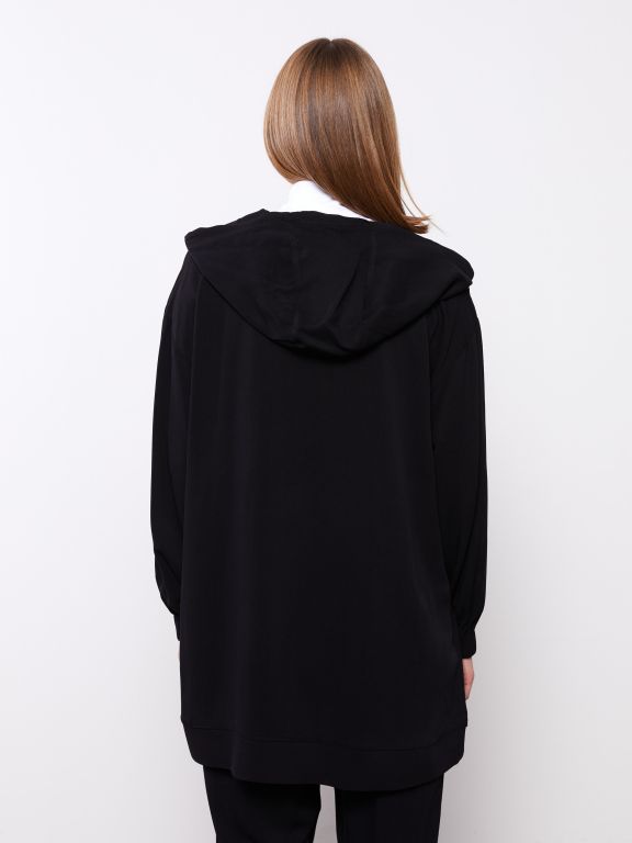 Hooded Regular Long Sleeve Oversize Women's Tunic