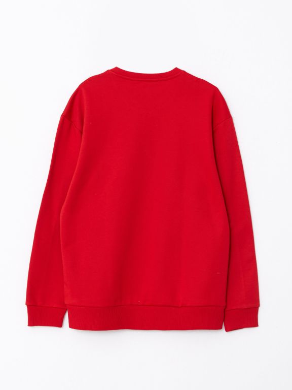 Oversize Crew Neck Long Sleeve Printed Men's Sweatshirt