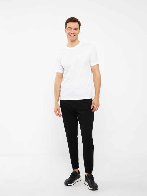 Crew Neck Short Sleeve Combed Cotton Men's T-shirt