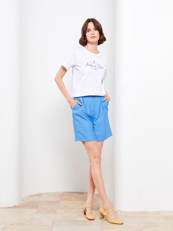 Crew Neck Printed Short Sleeve Cotton Women's T-shirt