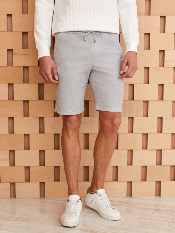 Slim Fit Binding Detail Men's Shorts
