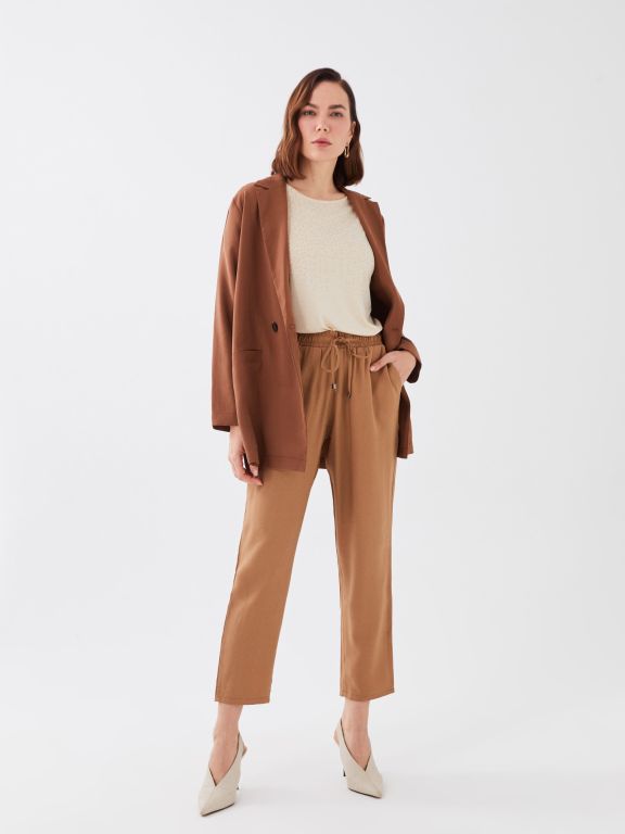Carrot Cut Women Pants With Elastic Waist