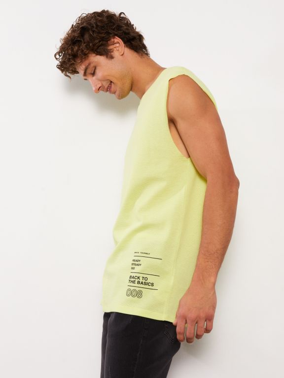 Crew Neck Printed Men's Sleeveless T-Shirt