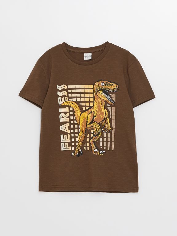 Crew Neck Printed Short Sleeve Boy T-Shirt