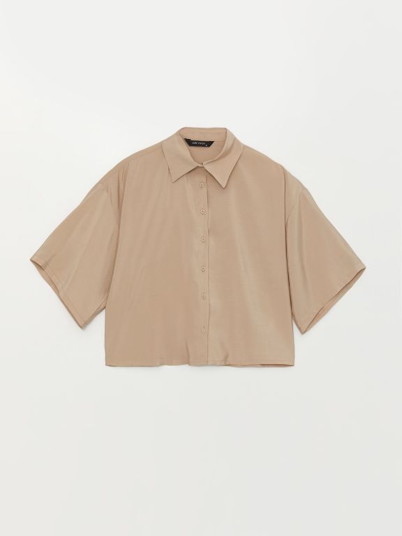 Plain Short Sleeve Oversize Women's Shirt