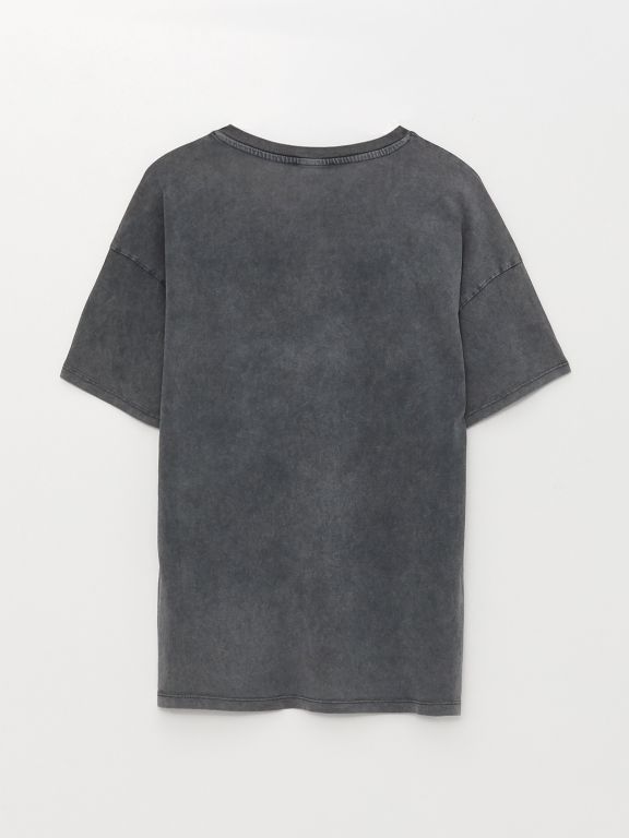 Crew Neck Printed Short Sleeve Women's T-shirt