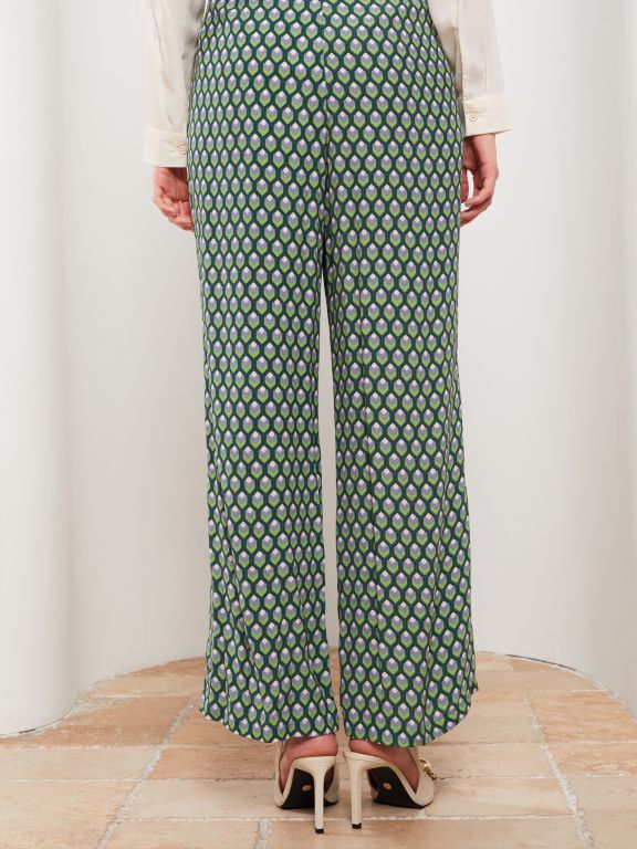 Patterned Viscose Women's Trousers
