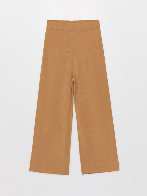 Elastic Waist Regular Bell-Bottoms Women's Tricot Trousers