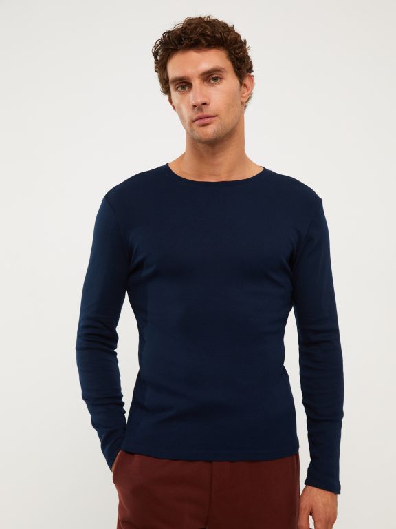 Crew Neck Long Sleeve Men's T-shirt