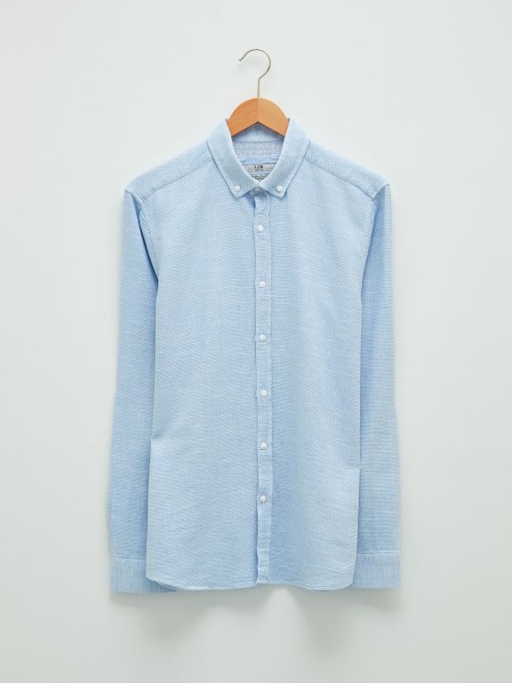 Slim Fit Long Sleeve Men's Shirt