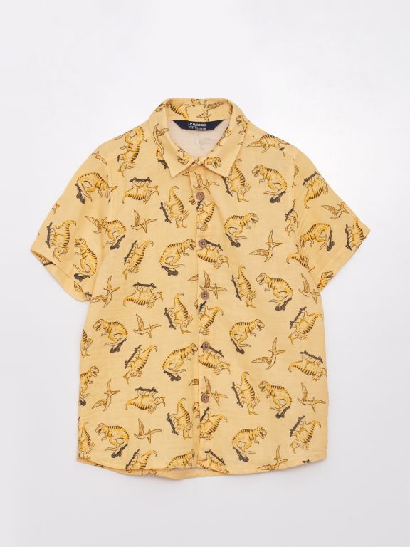 Patterned Short Sleeve Boy Shirt