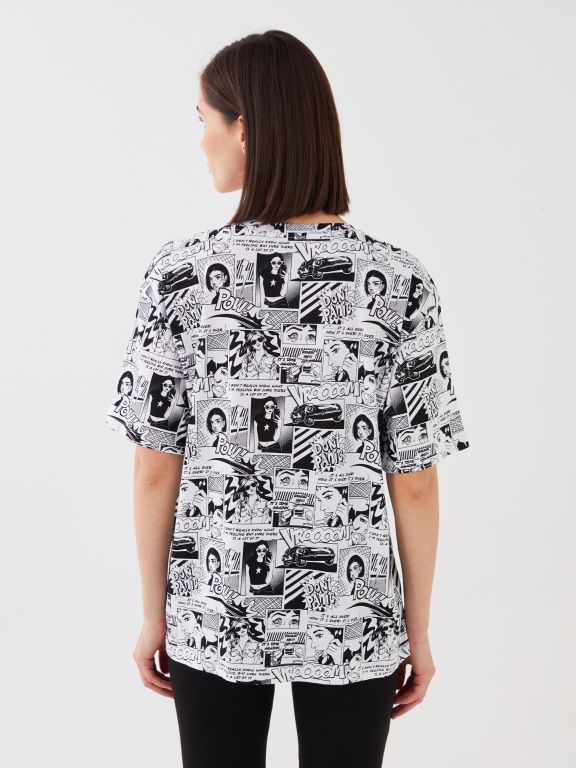 Crew Neck Printed Short Sleeve Women's T-shirt