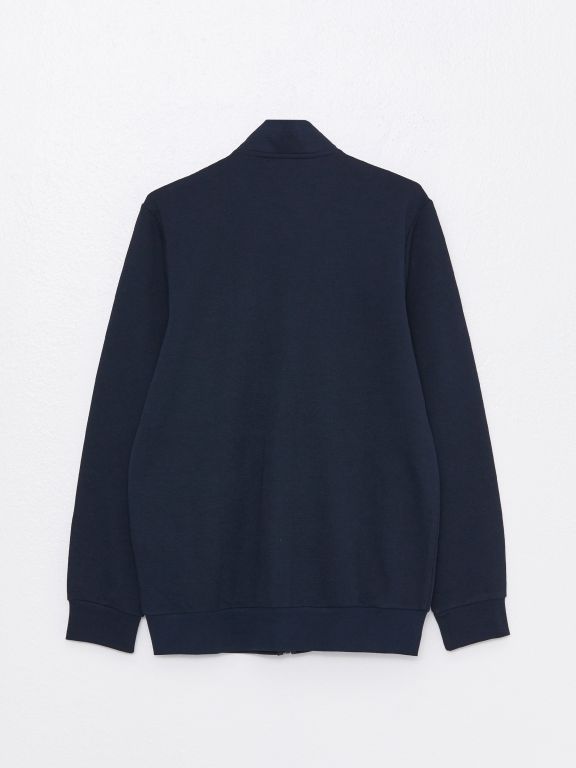 High Collar Long Sleeve Men's Sports Cardigan