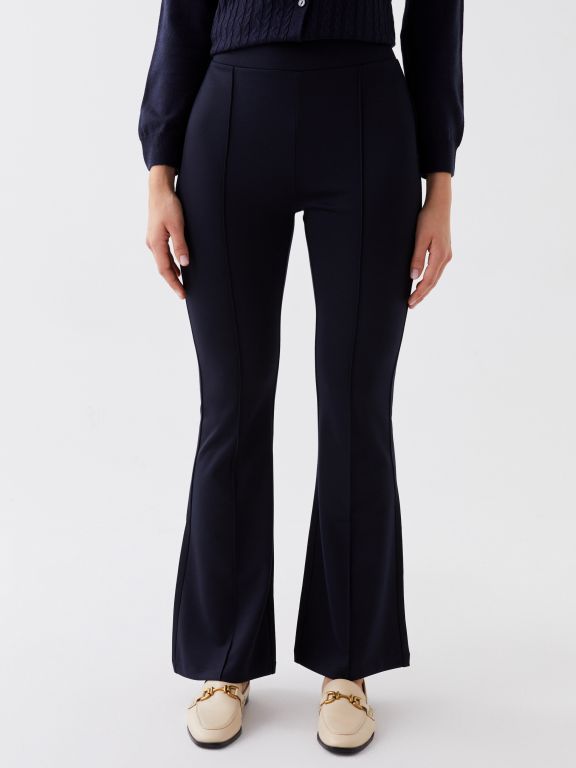 Elastic Waist Slim Fit Women's Trousers