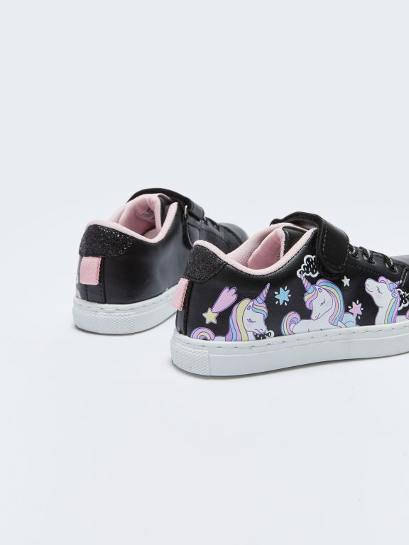 Printed Hook and Loop Girls' Shoes